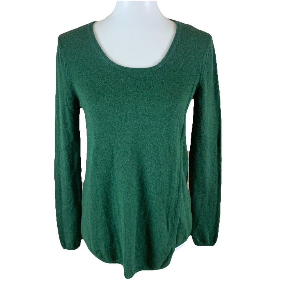 J Jill Green‎ Long Sleeve Wool Blend Sweater Classic Pullover Minimal XS
